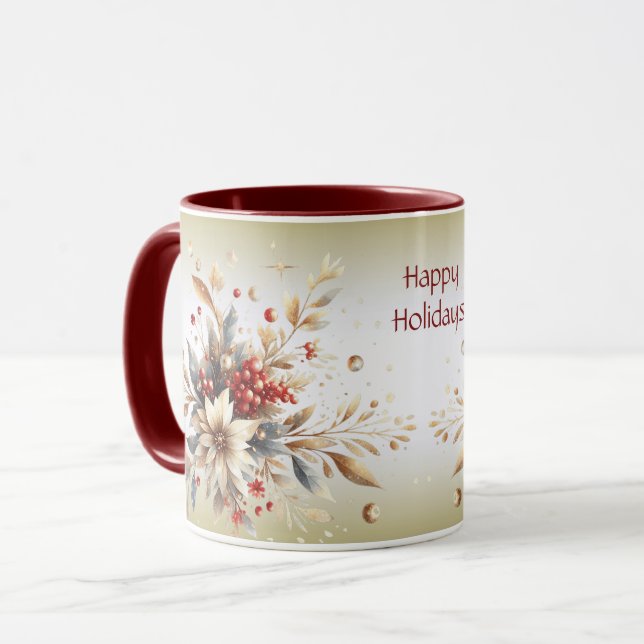 Caneca Flores de Férias Modernas Mug (Frente Esquerda)