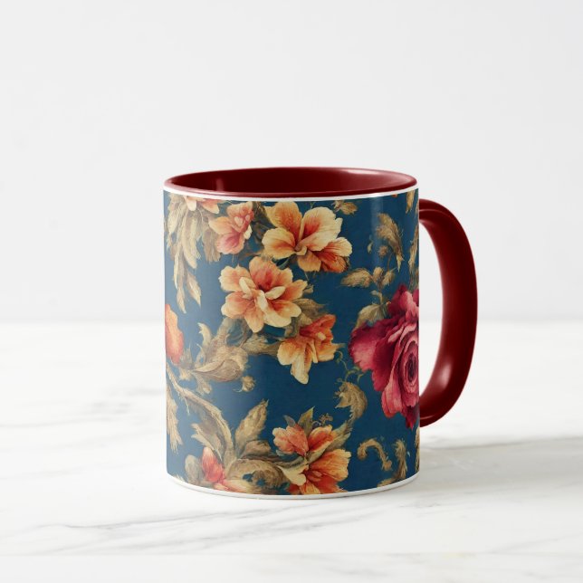 Caneca Flores de Grande Vintagem, Itália, refinadas (Frente Esquerda)