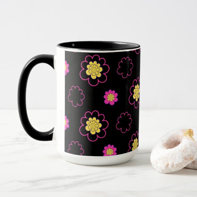 Caneca Flores de Groovy. (Com Donut)