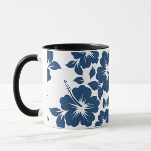 Caneca Flores de Hibisco Azul Havaianos