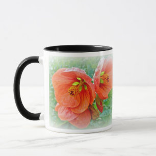 Caneca Flores de Hibisco Laranja