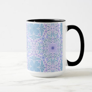 Caneca Flores de jardim retrô em azul e violeta
