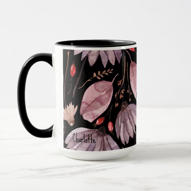 Caneca Flores de Lótus Lavanda (Esquerda)