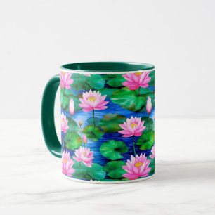 Caneca Flores de Lotus Rosa em um Pond