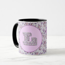 Caneca Flores de luxo Monograma L