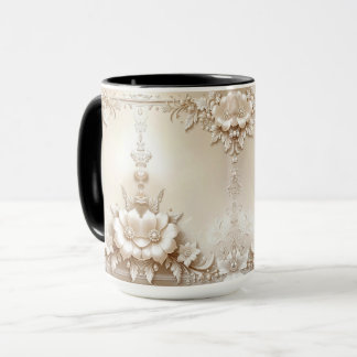 Caneca Flores de Marfim
