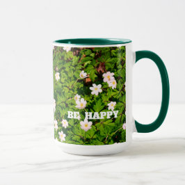 Caneca Flores De Mola De Madeira Branca São Felizes