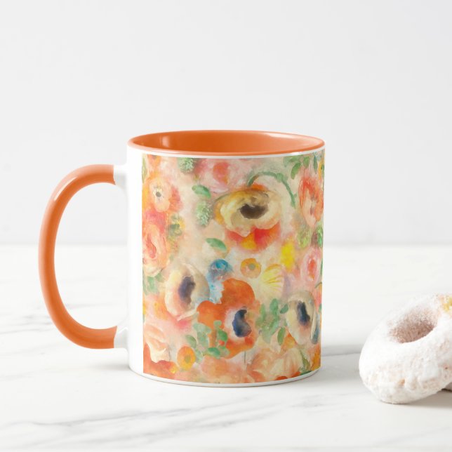 Caneca Flores de Mola Laranja (Com Donut)