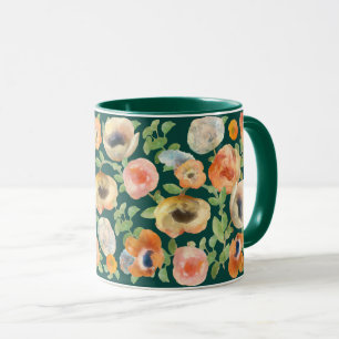 Caneca Flores de Mola Laranja
