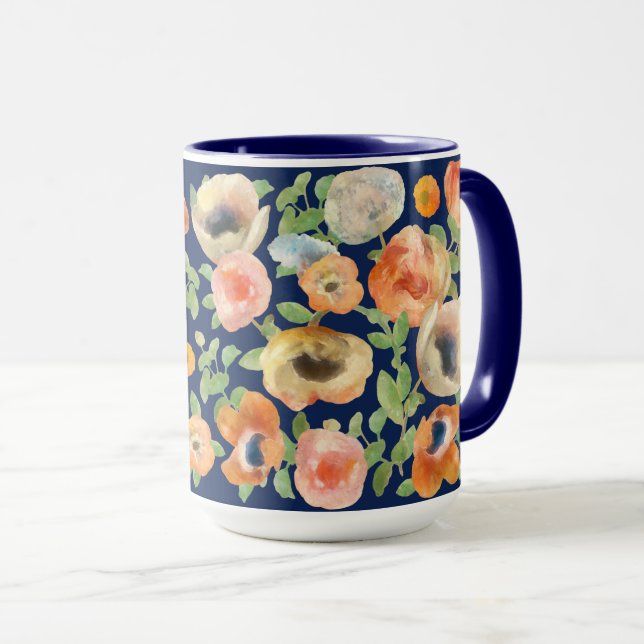 Caneca Flores de Mola Laranja (Frente Esquerda)