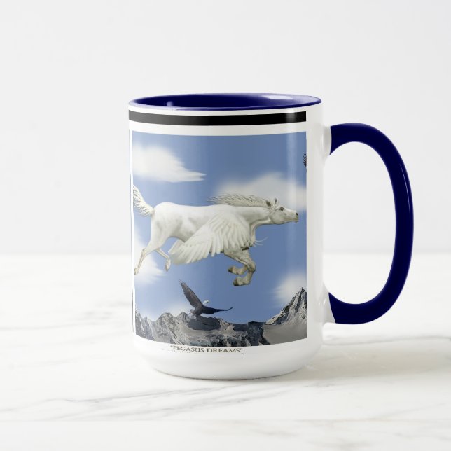 Caneca Flores de Pegasus e Eagles Fantasy Art Mug (Direita)