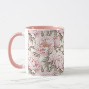 Caneca Flores De Pênia Rosa Escamoteadas De Algodão, Coff