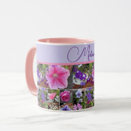 Caneca Flores de Petunia Rosa Rosa Rosa Rosa Rosa Flores 