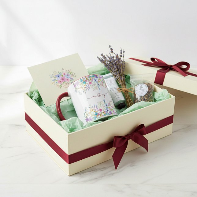 Caneca Flores de primavera aquarela personalizadas  (Criador carregado)