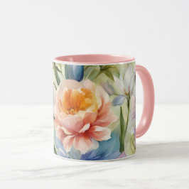 Caneca Flores de primavera sofisticadas e refinadas. Pint