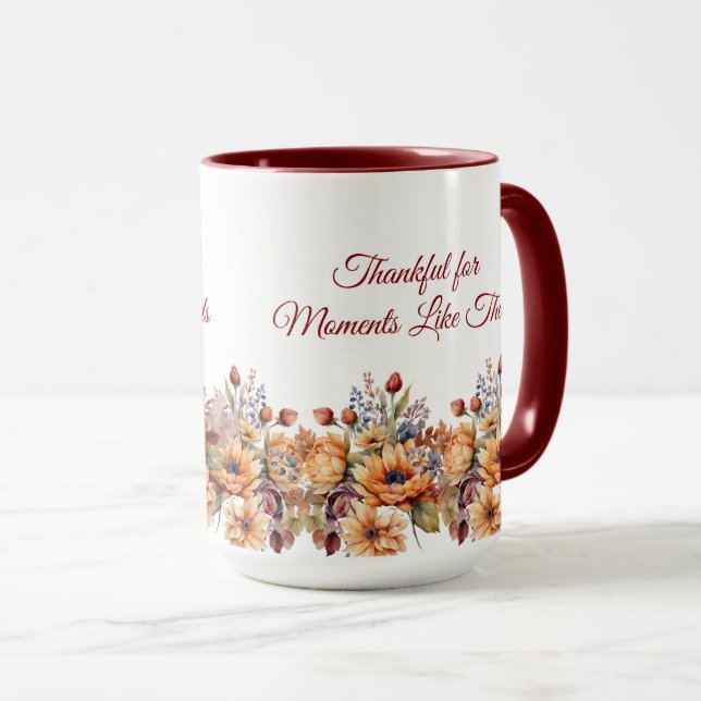 Caneca Flores de Quedas de Aquarela- (Frente Esquerda)