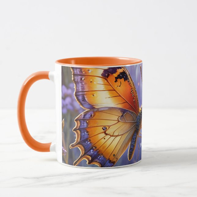 Caneca Flores de Raposa de Borboleta Fantasy (Esquerda)