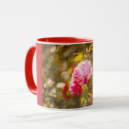 Caneca Flores de rosa vermelhas e rosa