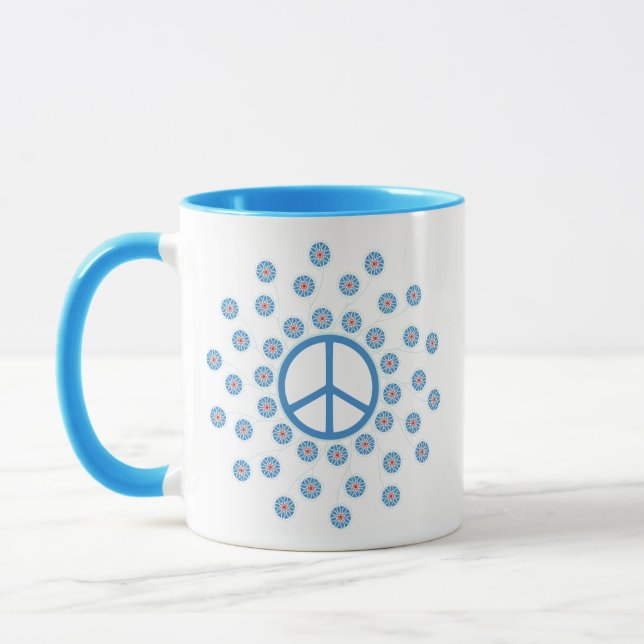 Caneca Flores de Símbolos de Paz (Esquerda)