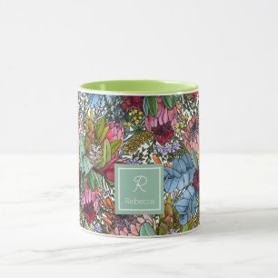 Caneca Flores de Verão Românticas Australianas Personaliz