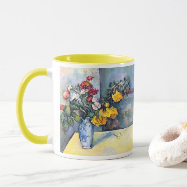 Caneca Flores de Vida Estática em um Vaso por Paul Cezann (Com Donut)