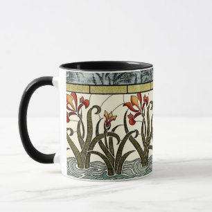 Caneca Flores de vidro manchadas com borda de estanho
