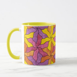 Caneca Flores De Vidro Tesseladas