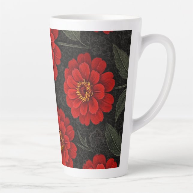 Caneca Flores de Zínnia em artes (Direita)
