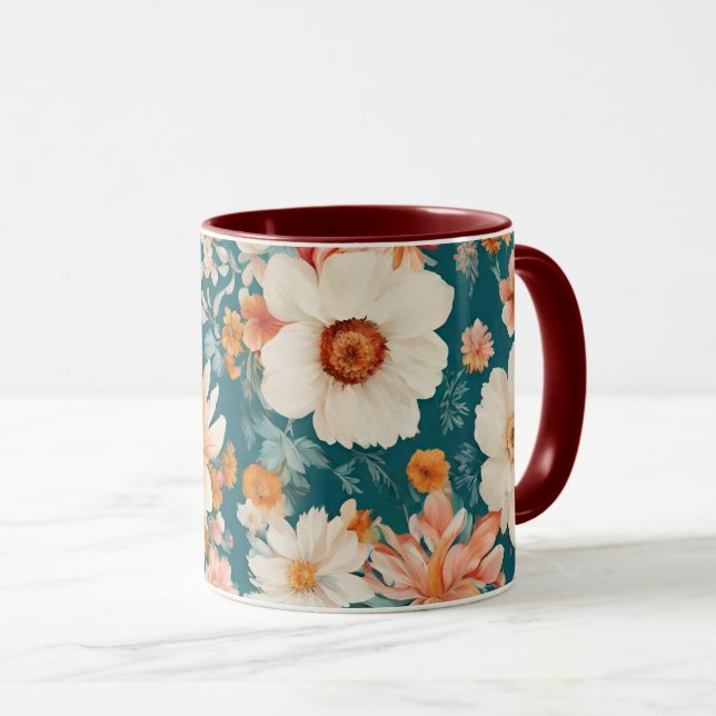 Caneca Flores Delicadas Incríveis (Frente Esquerda)