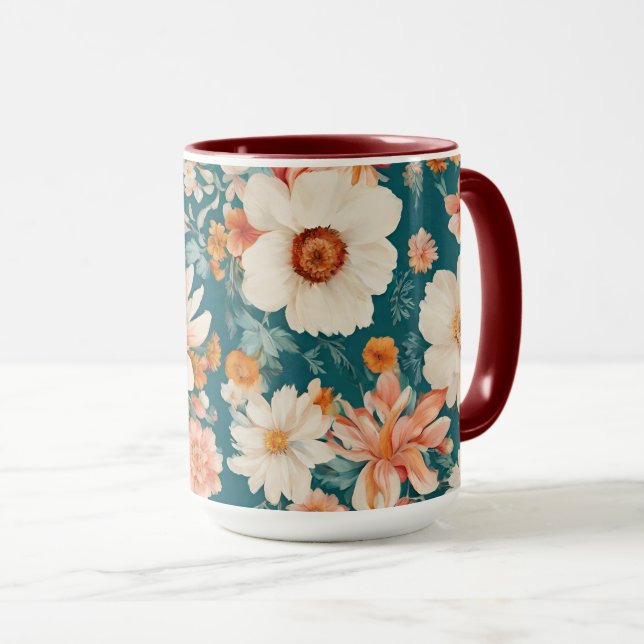 Caneca Flores Delicadas Incríveis (Frente Esquerda)