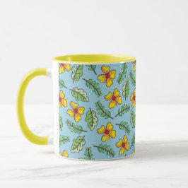 Caneca Flores e Folhas Amarelas do Campo