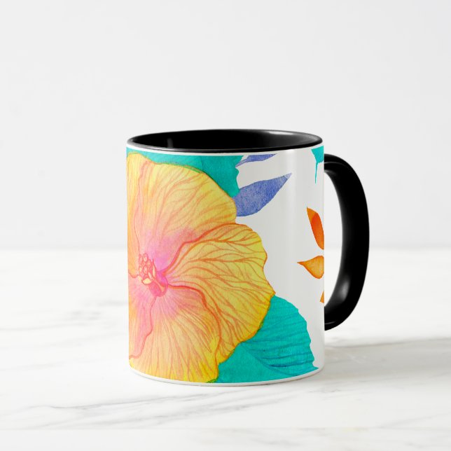 Caneca Flores e folhetos (Frente Esquerda)