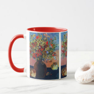Caneca Flores e gatos por Paul Gauguin, Vintage Fine Art