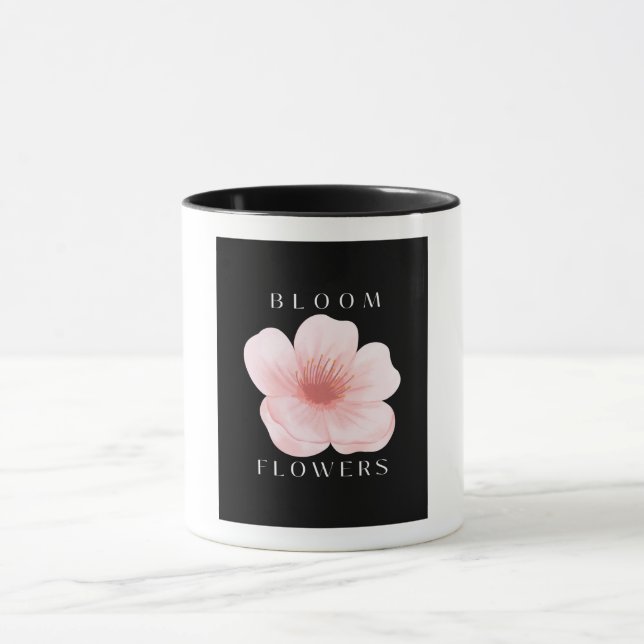 Caneca Flores em Flor Elegantes Flores Rosa Estética Pret (Centro)