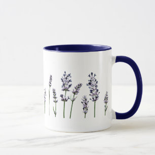 Caneca Flores florais roxas de Lavendar   Pastel