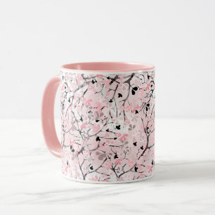 Caneca Flores florais sem costura folhas ramos