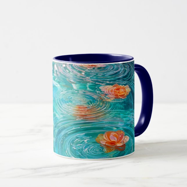 Caneca Flores Flutuando na Água (Frente Esquerda)