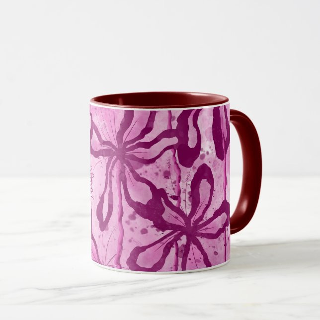 Caneca Flores Inclusas Rosa (Frente Esquerda)