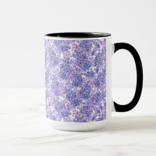 Caneca Flores lilás de cor aquosa violeta