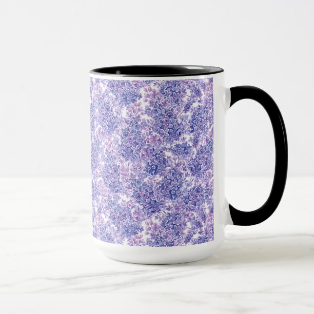 Caneca Flores lilás de cor aquosa violeta (Direita)