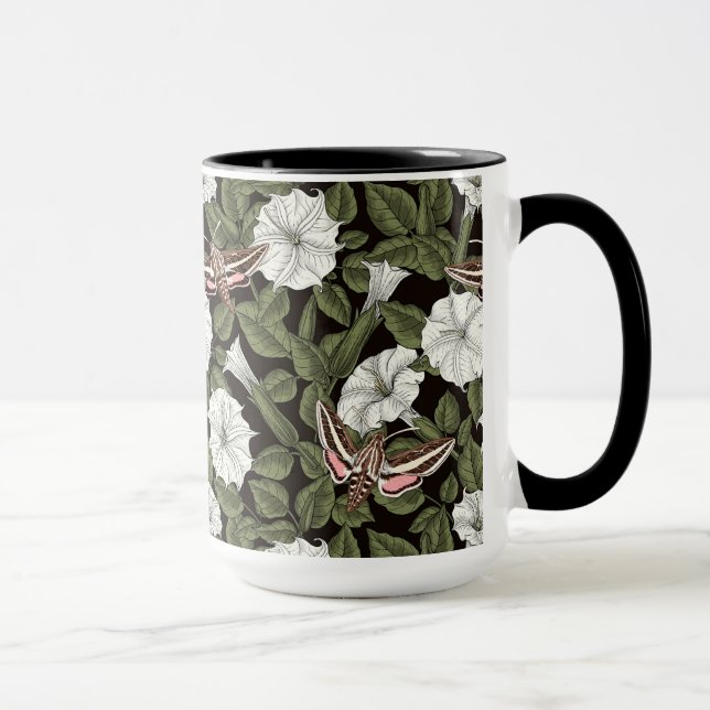 Caneca Flores-lua e mariposas esfinas (Direita)