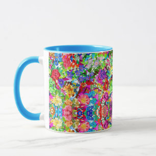 Caneca Flores mágicas coloridas fofas