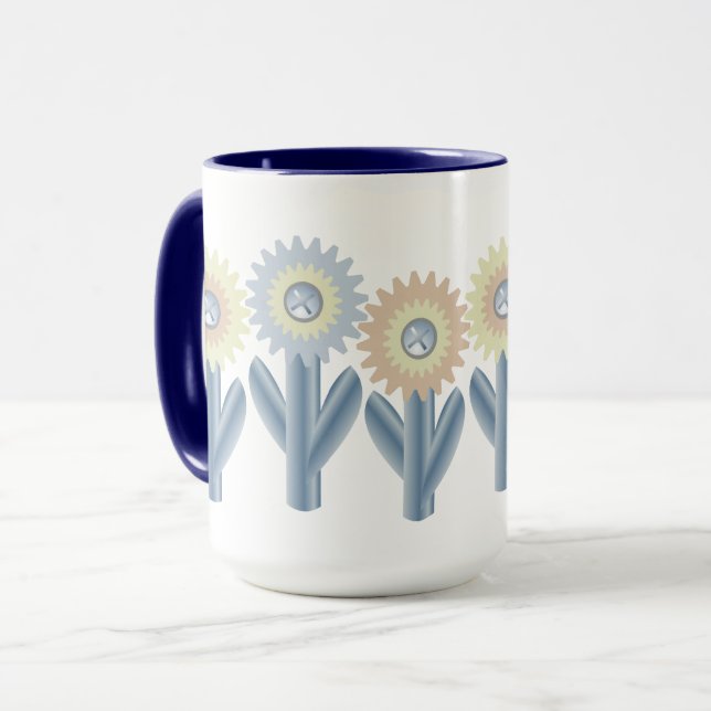 Caneca Flores Mecânicas (Frente Esquerda)