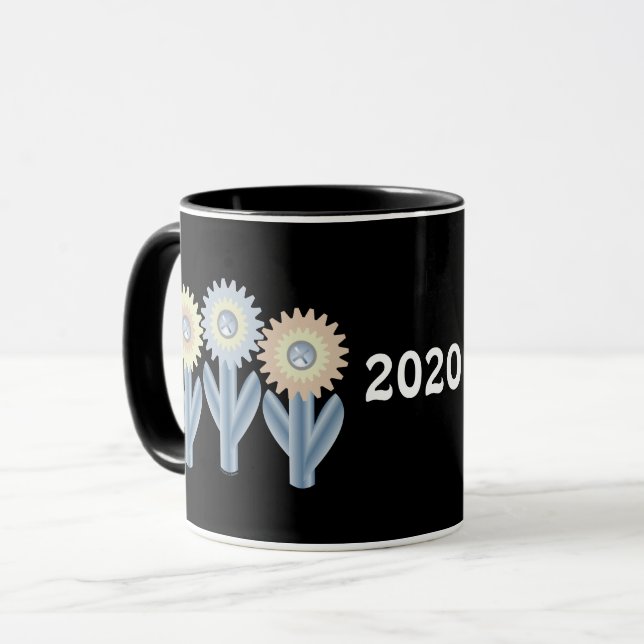 Caneca Flores Mecânicas (Frente Esquerda)