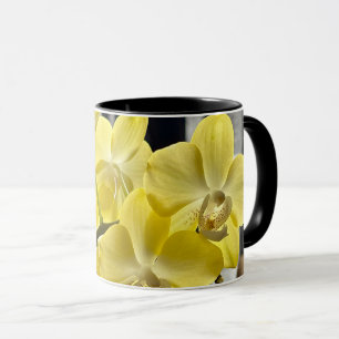 Caneca Flores Orquídeas Phalaenopsis Amarelas