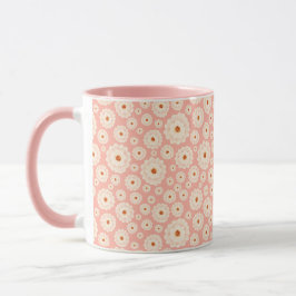 Caneca Flores Pequenas em Fundo Rosa