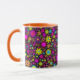 Caneca Flores Psicodélicas Vibrantes em Flor