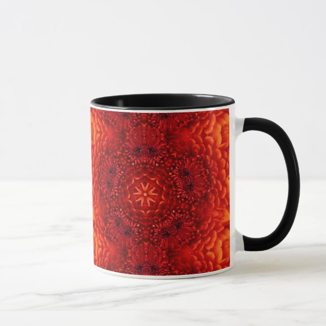 Caneca FLORES RED DAHLIA Abstrato Floral (Direita)
