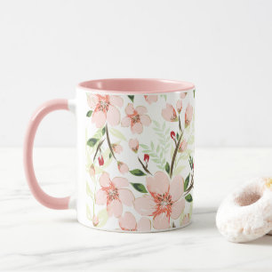 Caneca Flores rosa