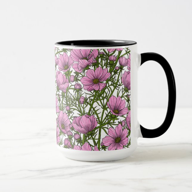 Caneca Flores rosa Cosmos (Direita)
